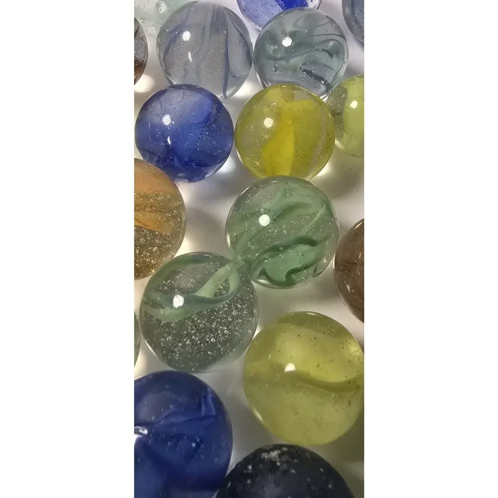Lot Of 64 Vintage Mid Size Multicolor Glass Marbles